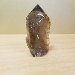 Smokey Quartz Partially Polished Point with Rough Cut Base