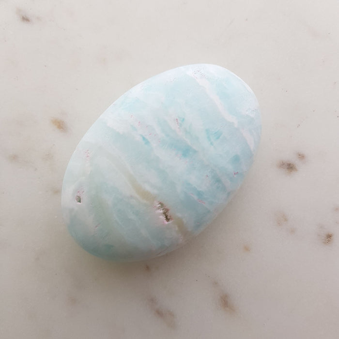 Caribbean Calcite Palm Stone (approx. 7.5x5cm)