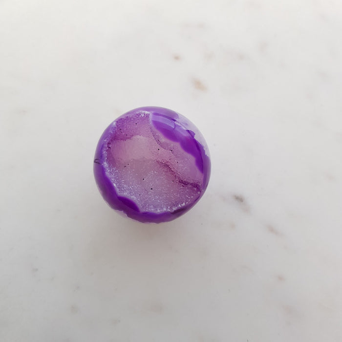Purple Dyed Agate Geode Sphere (approx. 3.5x3.5cm)
