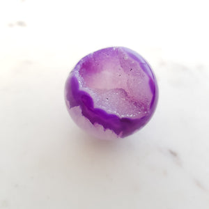 Purple Dyed Agate Geode Sphere