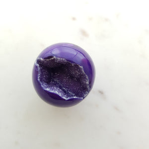 Purple Dyed Agate Geode Sphere