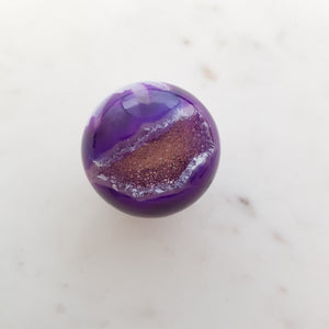 Purple Dyed Agate Geode Sphere 