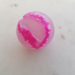 Pink Dyed Agate Geode Sphere