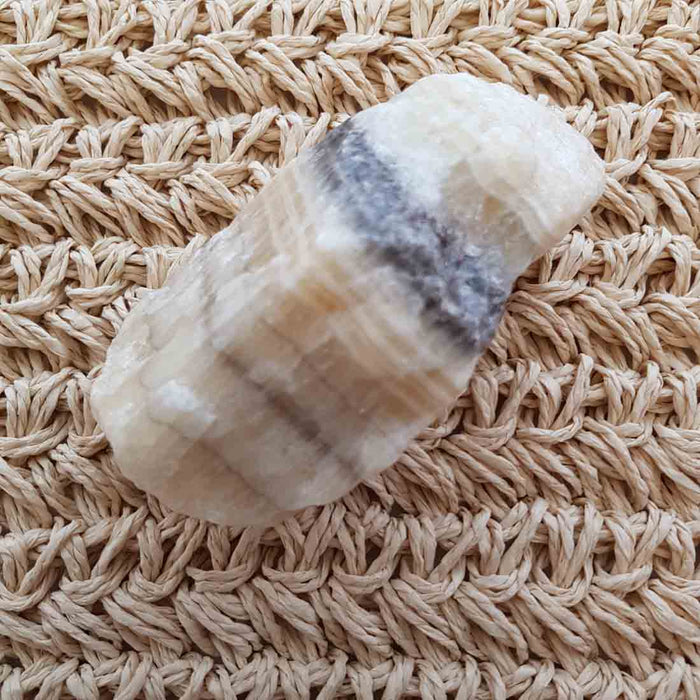 Zebra Calcite Rough Rock (approx. 9.5x5x4cm)