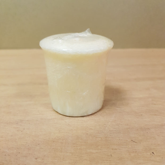 Vanilla Votive Candle (sustainably grown palm wax. burn time of at least 10 hours)