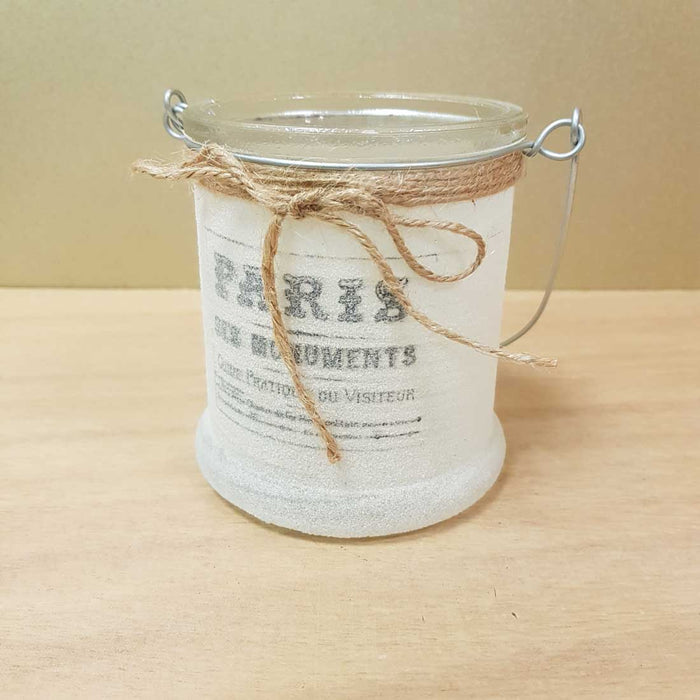 Paris Jar Candle Holder (approx. 9x10cm)