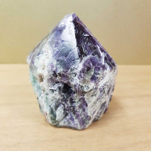 Rainbow Fluorite Point with Rough Cut Base
