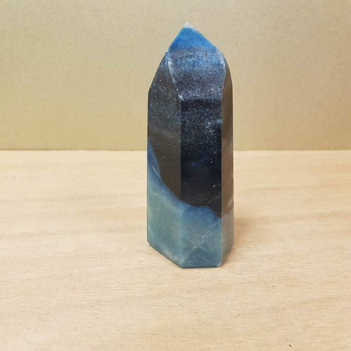 Triallite (aka Trollite) Point (a combination of Lithium, Lepidolite, Blue Tourmaline and Lazulite (approx. 10x4x2.5cm)