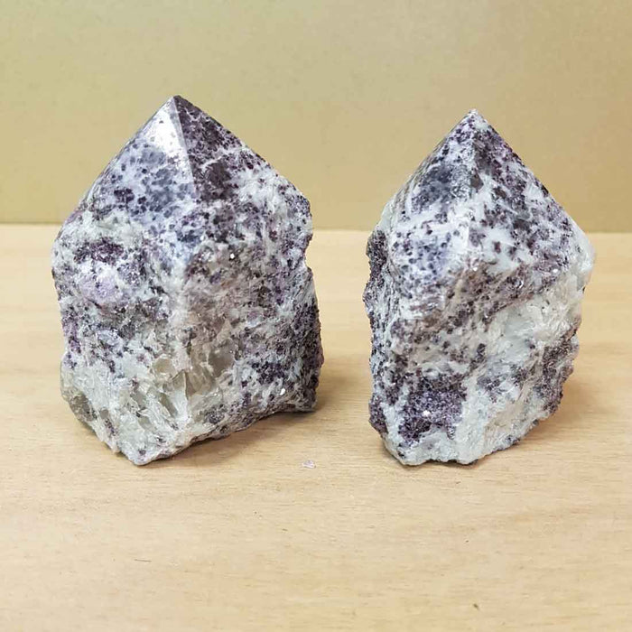 Lepidolite Partially Polished Point (assort. approx. 4.5-7.5x5-6.5x4-4.3cm)
