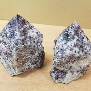 Lepidolite Polished Point with Rough Cut Base