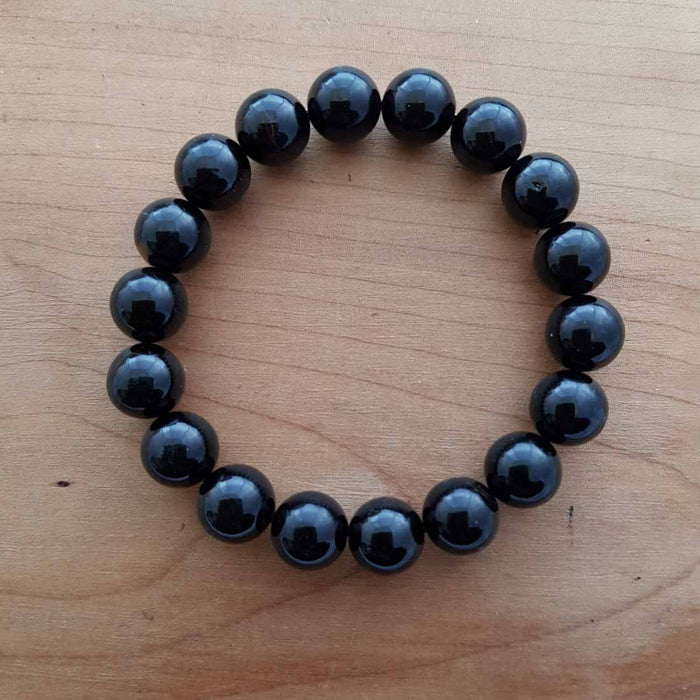 Black Tourmaline Bracelet (assorted. approx. 10mm round beads)