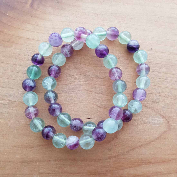 Rainbow Fluorite Bracelet (assorted. approx. 8mm round beads)