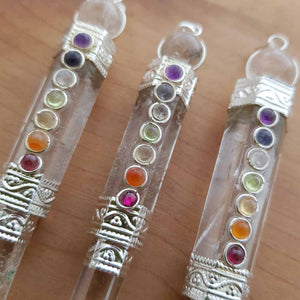 Clear Quartz Chakra Wand Pendant