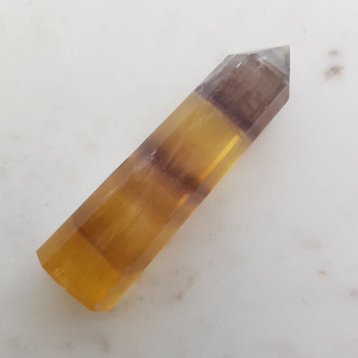 Gold & Purple Fluorite Polished Point (assorted. approx. 9.5-10x2.5-3cm)