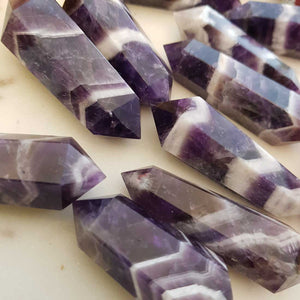 Chevron Amethyst Double Terminated Polished Point