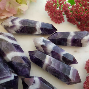 Chevron Amethyst Double Terminated Polished Point