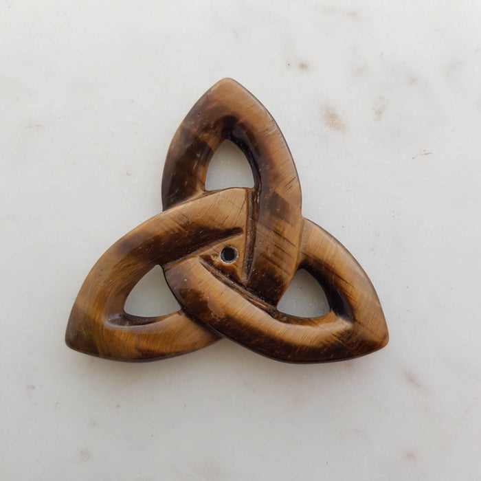 Gold Tiger's Eye Triquetra (assorted. approx 6x6cm)