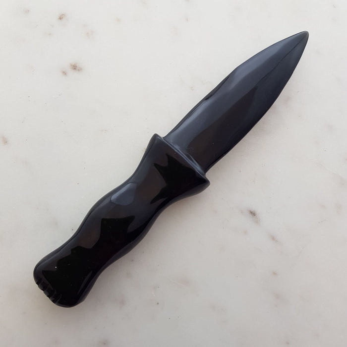 Black Obsidian Dagger (approx. 16.5x3.3x1.5cm)
