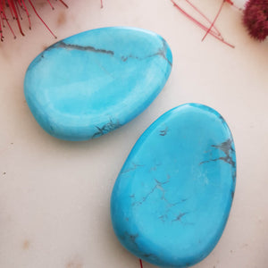Blue Dyed Howlite Worry Stone