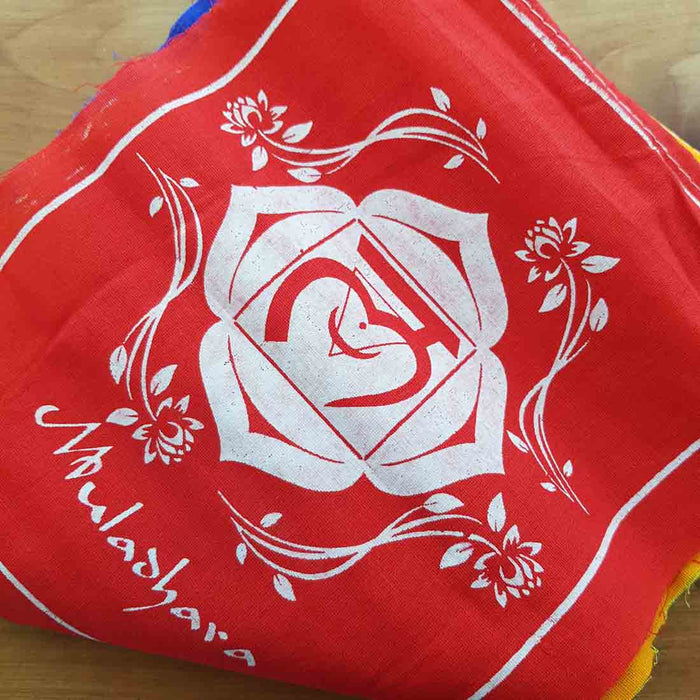 Tibetan Chakra Prayer Flag (approx. 20x24cm and about 1.6m in length)