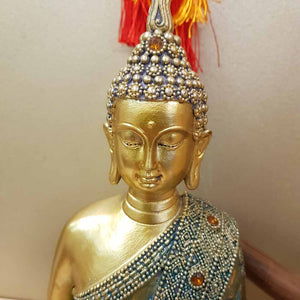Bejewelled Blue & Gold Buddha