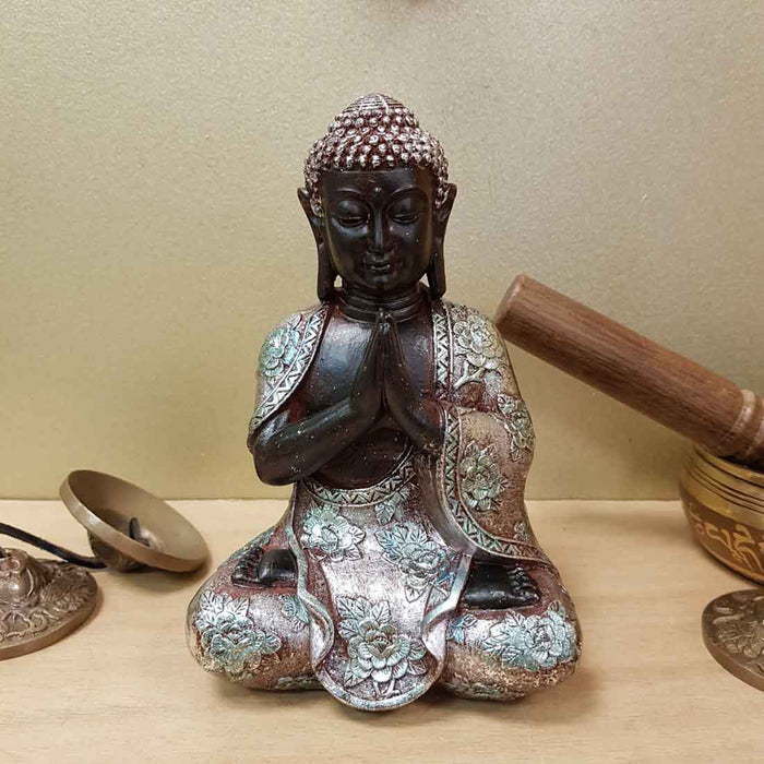 Blue & Silver Buddha (approx. 11x8x16cm)