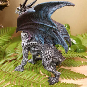 Roaring Grey Dragon with Crystal Chest Plate
