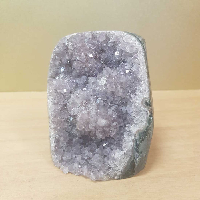 Amethyst Cluster with Polished Edge and Cut Base (approx. 10x9x8cm)