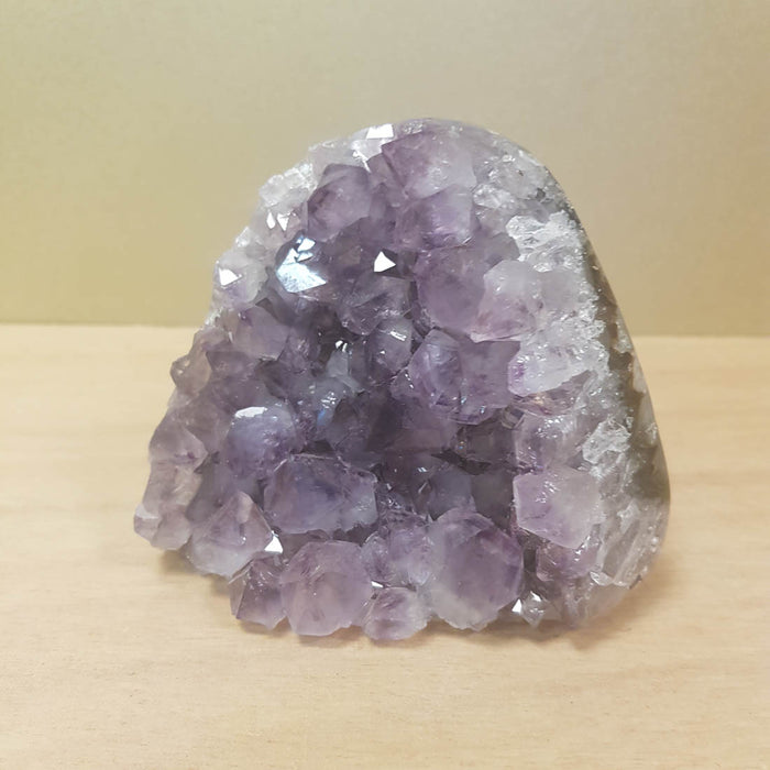 Amethyst Cluster with Polished Edge and Cut Base (approx. 9x10x8cm)