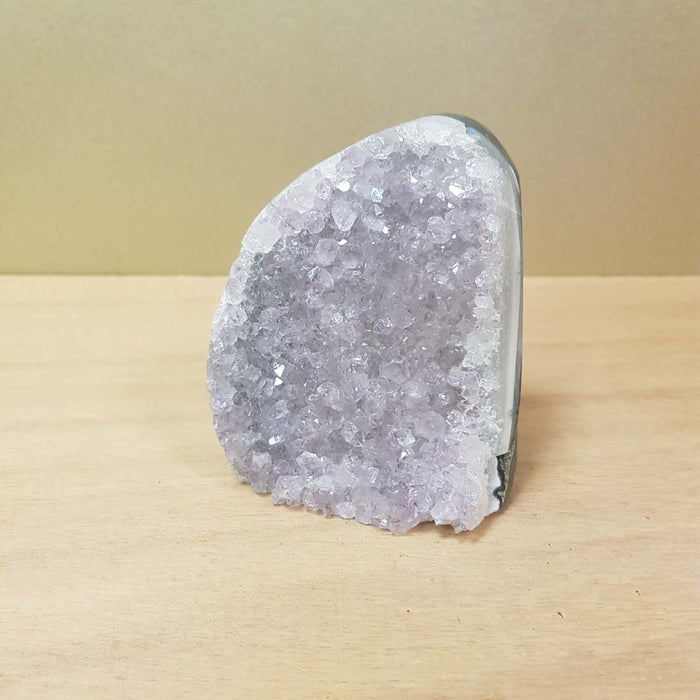 Amethyst Cluster with Polished Edge and Cut Base (approx. 8x7x8cm)