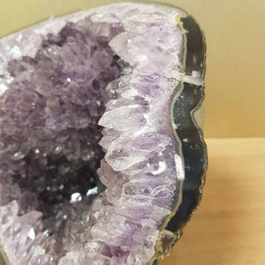 Amethyst Geode with Polished Edge and Cut Base