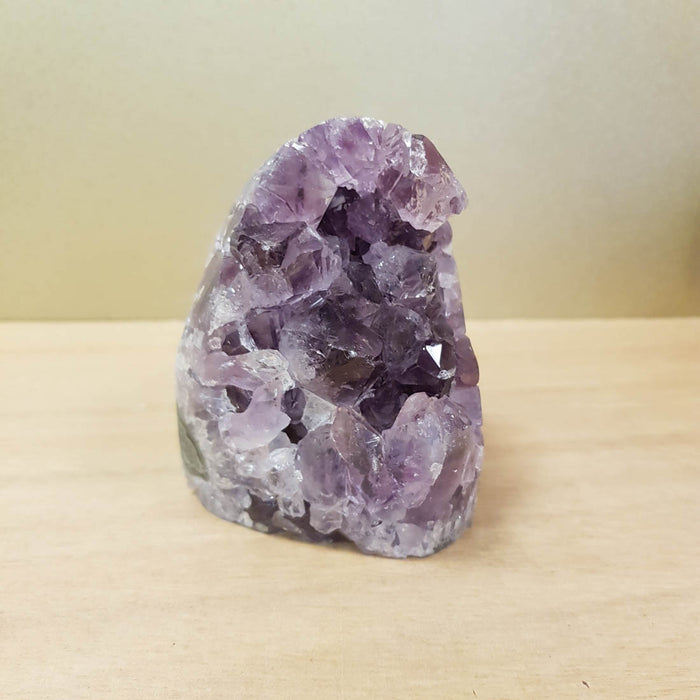 Amethyst Cluster with Polished Edge and Cut Base (approx. 9x8x7cm)