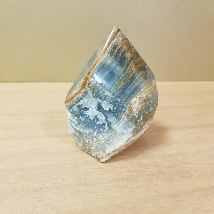 Blue Calcite Point with Rough Cut Base (approx. 8x6x5cm)