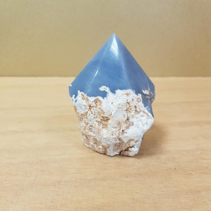 Angelite Point with Rough Cut Base (approx. 7.5x5.5x4cm)