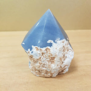 Angelite Point with Rough Cut Base