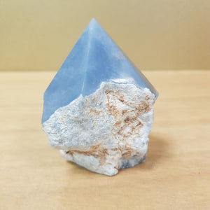 Angelite Point with Rough Cut Base