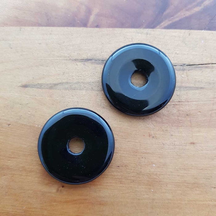 Black Obsidian Donut Pendant (assorted)