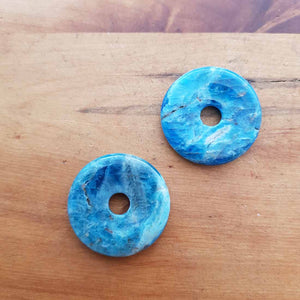 Blue Apatite Donut Pendant