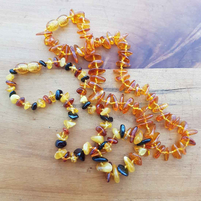 Baltic Amber Polished Chip Necklace (child. assorted)