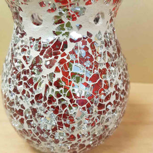 Red Turkish Mosaic Oil Burner Red on White