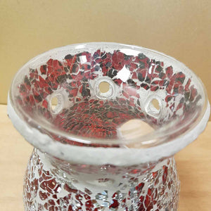 Red Turkish Mosaic Oil Burner Red on White