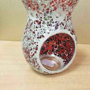 Red Turkish Mosaic Oil Burner Red on White