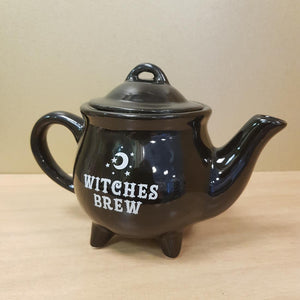 Witches Brew Ceramic Black Teapot