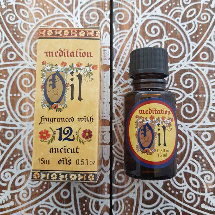 Meditation Oil for Burners (fragranced with 12 ancient oils. 15ml)