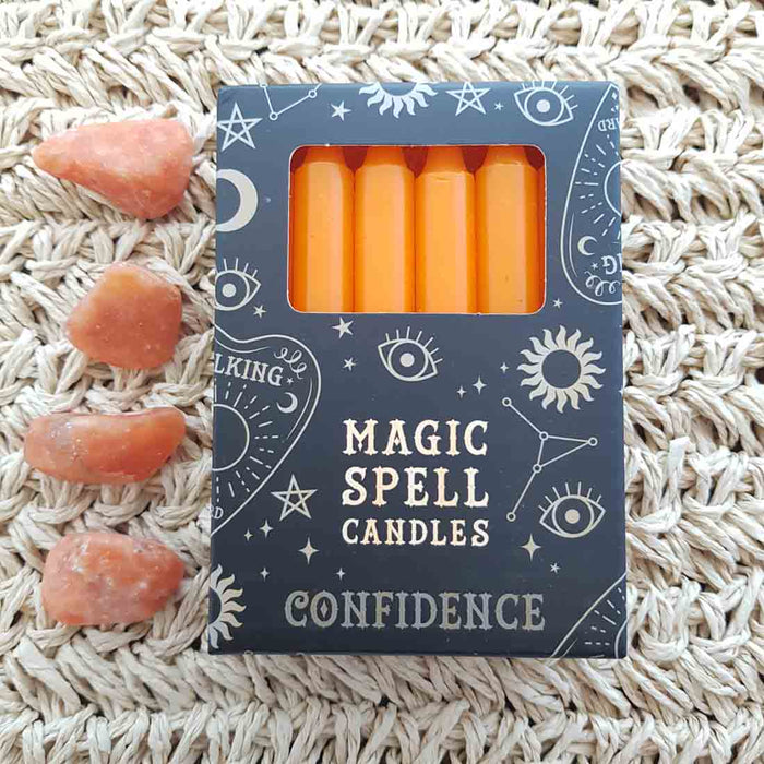 Orange Confidence Magic Spell Candles (box of 12 approx. 10x1cm per candle)