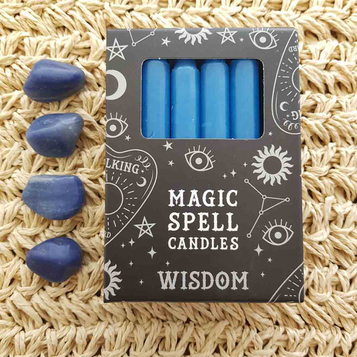 Blue Wisdon Magic Spell Candles (box of 12 approx. 10x1cm per candle)