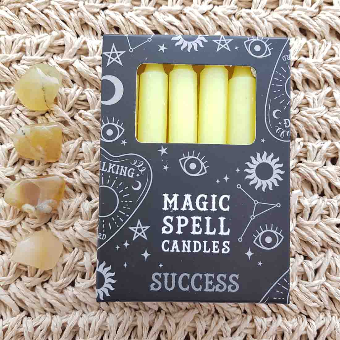 Yellow Success Magic Spell Candles (box of 12 approx. 10x1cm per candl