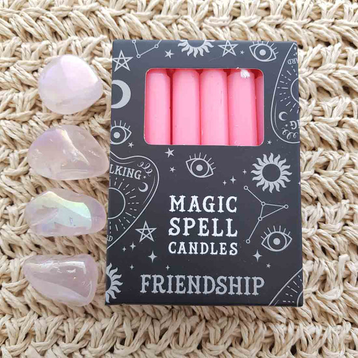 Pink Friendship Magic Spell Candles (box of 12. approx. 10x1cm per candle)