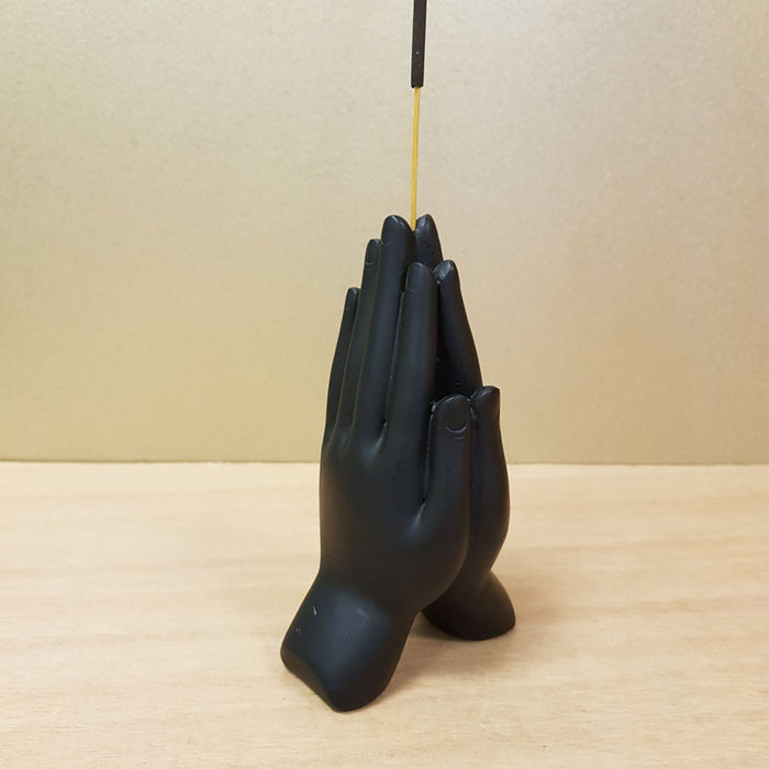 Black Namaste Hands Incense Holder (approx.7x12cm)