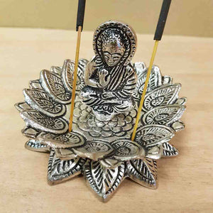 Buddha in Lotus Aluminium Incense Holder